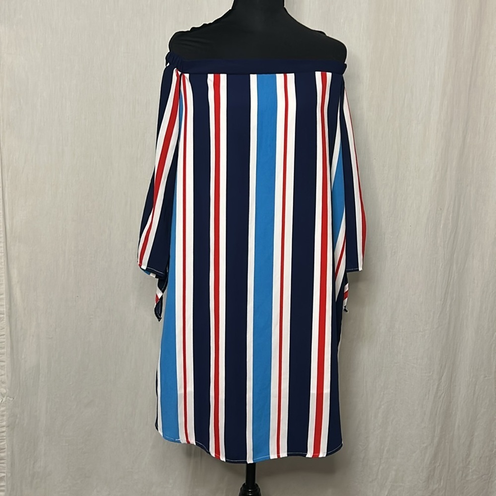 Forever 21 Striped Midi Dress - Off-Shoulder | Size L | Breezy & Bold
